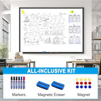 H-Qprobd 70"x40" White Board for Wall Large Magnetic Dry Erase Board with Black Aluminum Frame, Presentation Whiteboard Suitable for Home, Office, Classroom & Kitchen