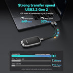 PHIXERO P5 2TB External Portable SSD - 5Gbps USB C External Hard Drive with 2-in-1 Cable for PC, Mac, PS5, Xbox | 5ft Drop Resistance, Free Lanyard, 5-Year Warranty