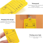 50 Car Key Tags with Labels Plastic Car Dealership Key Tags Self Locking Automotive Identifiers Blank Shop Labels with One Pen (Yellow)