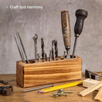 Solid Pine Wood Pen Holder for Desk – Fountain Pen Holder – Stylish Wooden Pencil Holder and Pen Desk Organizer