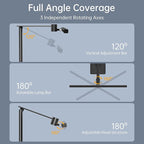 deeloop 2-in-1 LED Desk Lamp or Clamp with USB Charging for Home Office, CRI 95+ for Sunlight-Like Spectrum, 45° Asymmetric Glare‑Free Light, Memory Dimming Desk Light, Full‑Angle 3‑Axis Office Lamp