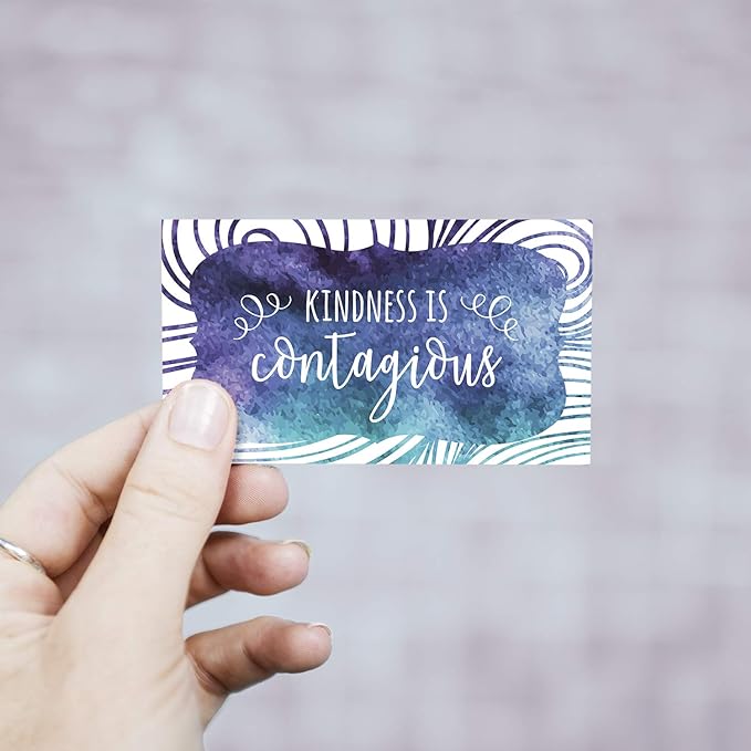 Canopy Street Inspirational Quote Cards / 50 Positivity Cards / 25 Uplifting Designs / 2" x 3.5" Flat Mini Motivational Business Card Sized Notes/Made In The USA
