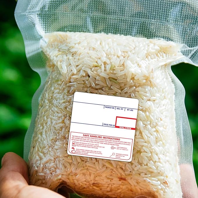 CEPRICO - Customizable CĀS Scale Labels - 144 Rolls of Thermal Printing Scale Labels – Compatible with CĀS LST-8040 | Safe Handling Instruction | Ideal for Supermarkets, Retailers and Grocery Stores