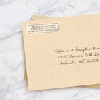 Clear Outline Rolled Address Labels / 250 Personalized Return Address Labels/Designer Address Stickers in Elegant Plastic Dispenser