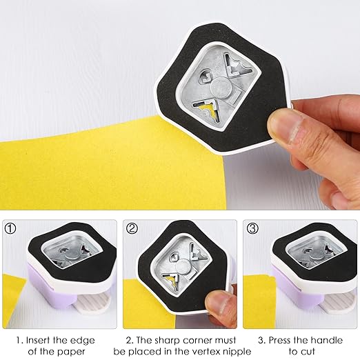 LOONENG 3 Way Beauty Shape Corner Punch, 3 in 1 Corner Paper Punch for Paper Crafts, Laminate, Cardstock, Business Card, DIY Projects, Photo, Card Making and Scrapbooking