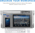 Mount-It! Aluminum Monitor Stand for iMac - Wide Unibody Monitor Riser - Metal Monitor Stand Desktop Organizer with Keyboard Storage - Universal Desktop Monitor Riser for PC, iMac, MacBook, Laptop