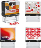 Fastnotes Scanned Self-Inking Rubber Stamp by COLOP - Great for Office Documents, Notary, Warehouse, Accounting Paperwork, Business, and Legal Documentation - Red Ink (Scanned- Red)