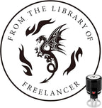 Custom Ink Stamp | Personalized Self Inking Stamp Gifts for Book Lovers, Readers, Teachers | 5 Ink Colors (Design-01)