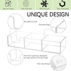Acrylic 3in1 Sticky Note Holder Desk Organizer, 11.8" x 3.9" x 2.3" Self-Stick Memo Pad Dispenser for School Office Home Post Bank with 3 Compartments (DP003)