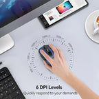 TECKNET Wireless Mouse for Laptop, Silent Mouse Quiet Click, Computer Mice Wireless, 6 Adjustable 4000 DPI Computer Mice - Blue