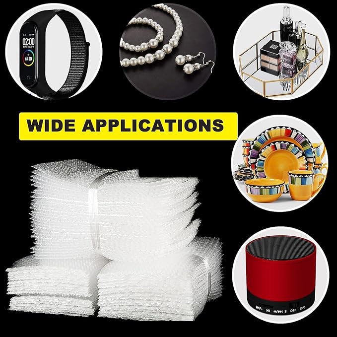 50Pcs Clear Bubble Out Bags, 12”x16” Bubble Pouches Bags for Shipping, Double Wall Cushioning Wrap Pouch for Moving Packaging Storage Fragile China Dishes Electronic Item