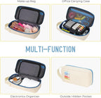 ECHSRT Big Pencil Case, Aesthetic Portable Zipper Pencil Bag with Hidden Pocket, Special Pouch for Men Women Adults, Stationery Organizer Pen Cases for Office Travel,Beige