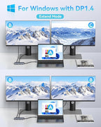 LIONWEI 9 in 1 Laptop Docking Station, Dual HDMI, 100W PD, USB C 3.0, Ethernet, Audio/Mic, USB C Hub for Dell/Surface/HP/Lenovo Laptops