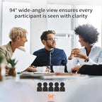 j5create 4K Wide Angle Webcam with Microphone/Privacy Cover for Video Conferencing, Streaming, Recording and Online Teaching, Supports Zoom, Skype, Teams, OBS and More (JVU430)