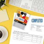 Fastnotes Completed Self-Inking Rubber Stamp by COLOP - Great for Office Documents, Notary, Warehouse, Accounting Paperwork, Business, and Legal Documentation - Blue Ink (Completed- Blue)