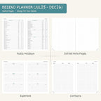 BEZEND Planner 2025-2026 Weekly and Monthly, 8.5" x 11" Academic Calendar (Jul 25-Dec 26) Vertical Daily Appointment with Hourly Timeslot & Monthly Tab, Spiral, PU Leather Softcover - Turquoise