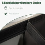 Domi Outdoor Storage Deck Box 100 Gallon, Outdoor Deck Box with Waterproof Storage Bag for Outside Cushions, Garden Tools and Pools Equipment, Gray