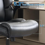 Big and Tall Office Chair 500lbs Wide Seat Executive Office Desk Chair High-Back Office Task Chair with Flip-Up Armrest, Ergonomic Lumbar Support Computer Office Chairs for Heavy People(Black)