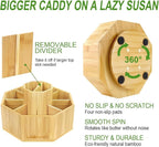 walowalo Bamboo Rotating Art Supply Organizer Holds 800+ Pencils Spinning Crayon Marker Pen Holder for Desk Brush Storage for Office School Classroom Organization Stationary (Larger Version)