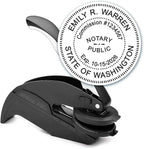 MaxMark Notary Seal Round Embosser for Washington State - Includes Gold Burst Seal Labels (50 Count)