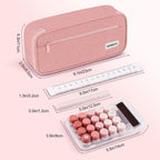 WEMATE Pencil Case, Large Storage Organizer for Stationery, Back - to - School Essential, Teacher Must - have, Big Pencil Pouch, Marker Case School Supplies for College & High School