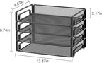 Samstar 4 Pack Stackable Letter Paper Tray, Desk File Organizer Paper Sorter for Letter/A4 Size Folders Documents, Mesh Made