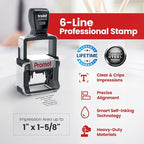 Promot Small Professional Stainless Steel Stainless Steel Self Inking 6 Lines Custom Stamp - Personalized Office Stamp