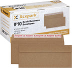 120 PCS #10 Brown Self Seal Kraft 4-1/8 x 9-1/2 inches Security Envelopes, Windowless Invisible Envelopes Super Strong Quick Seal Envelopes Security Tint Pattern Secure