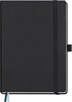 BEZEND Planner 2025-2026 Weekly and Monthly, 5.8" x 8.5" Academic Calendar (Jul 25-Dec 26) Vertical Daily Appointment with Hourly Timeslot & Monthly Tab, PU Leather Hardcover - Black