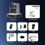 NDI PTZ Camera (Native NDI 6 Certified), AI Auto Tracking 1080P60 PoE, 20X Optical Zoom, 3G-SDI HDMI USB3.0 LAN, Live Streaming for Church Meeting Education Sport Hospital Wedding