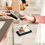 Acrylic Business Card Holder Black 1Pack Enlarged Holds 120 Cards for Office/Exhibition/Restaurant Desk/Counter Display Name Card Organizer Stand