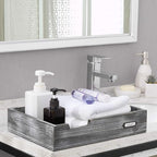 Set of 2 Ash Gray Wood Office Desktop Document Letter Paper Trays, Stackable Decorative Multipurpose File Organizer