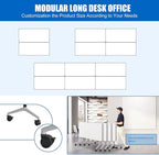 Conference Table, Folding Conference Desk Modern White, Seminar Table with Wheels, 2-10 People for Office, Meeting Break Room (2, 1915, 71IN)