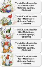 Colorful Images Forest Gnomes Rolled Personalized Return Address Mailing Labels with Dispenser, Customize with Name & Shipping Address, 250 ¾” x 2½” Self Adhesive, Easy Peel Label Roll