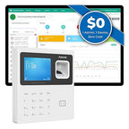 ANVIZ Time Clocks for Employees Small Business - CX2 Fingerprint Biometric Clock in and Out Machine - Forever Free Cloud Software, White