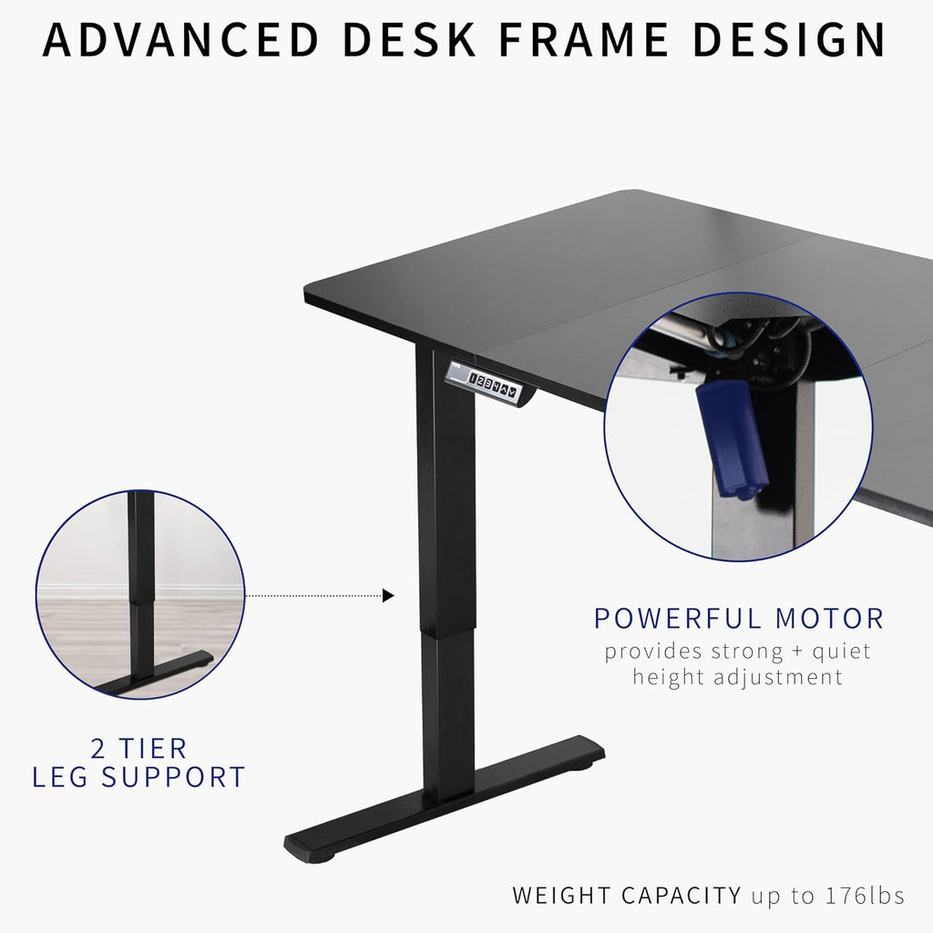 VIVO Electric Dry Erase 71 x 30 in Standing Desk, Memory Height Adjustment, 1B Series, Whiteboard Top Black Frame, DESK-KIT-1B7WE