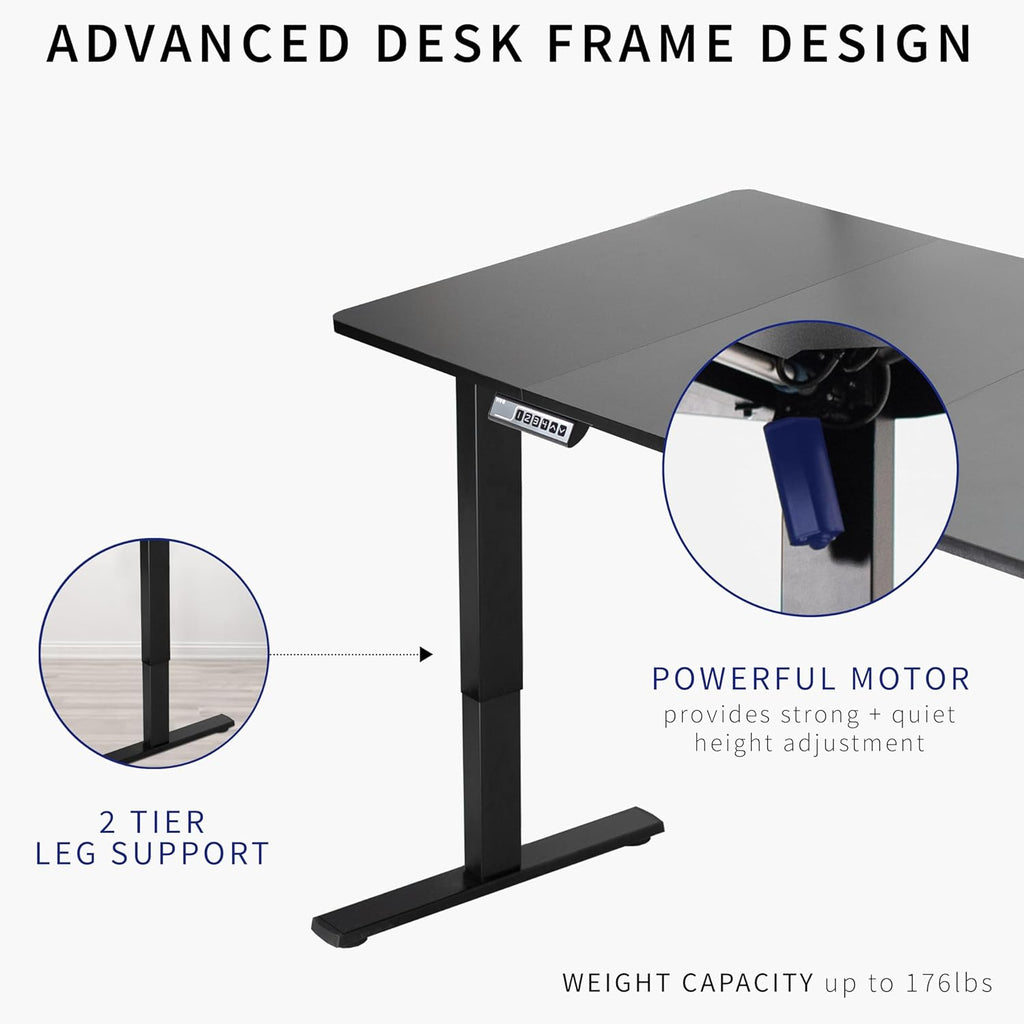 VIVO Electric 71 x 36 in Standing Desk, Memory Height Adjustment, 1B Series, Dark Gray Top White Frame, DESK-KIT-1W7G-36