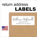 White Address Labels - Personalized Name Stickers, Custom Printed Return Mailing and Shipping Labels for Envelopes, Packages, Business, Home Use (Signature)