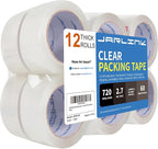 JARLINK Clear Packing Tape (12 Rolls), Heavy Duty Packaging Tape for Shipping Packaging Moving Sealing, 2.7mil Thick, 1.88 inches Wide, 60 Yards Per Roll, 720 Total Yards