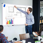 H-Qprobd White Board Dry Erase Boards for Wall 5' x 3' Magnetic Whiteboard - 60"x36" Aluminum Presentation Large Whiteboard with Long Pen Tray, 6 Markers, 2 Erasers &12 Magnets