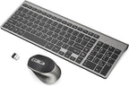 Wireless Keyboard Mouse Combo, J JOYACCESS 2.4G Ergonomic Computer Keyboard,Ergonomic Wireless Mouse for PC,Windows, Laptop, Desktop, Chromebook,Mac-Grey