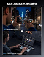 MOVE SPEED 2TB Solid State Drives with Dual Ports & Push-Pull Design 560MB/s Read Speed, Type C + USB 3.2 Drive Portable ssd for iPhone 15/16/Android/Mac