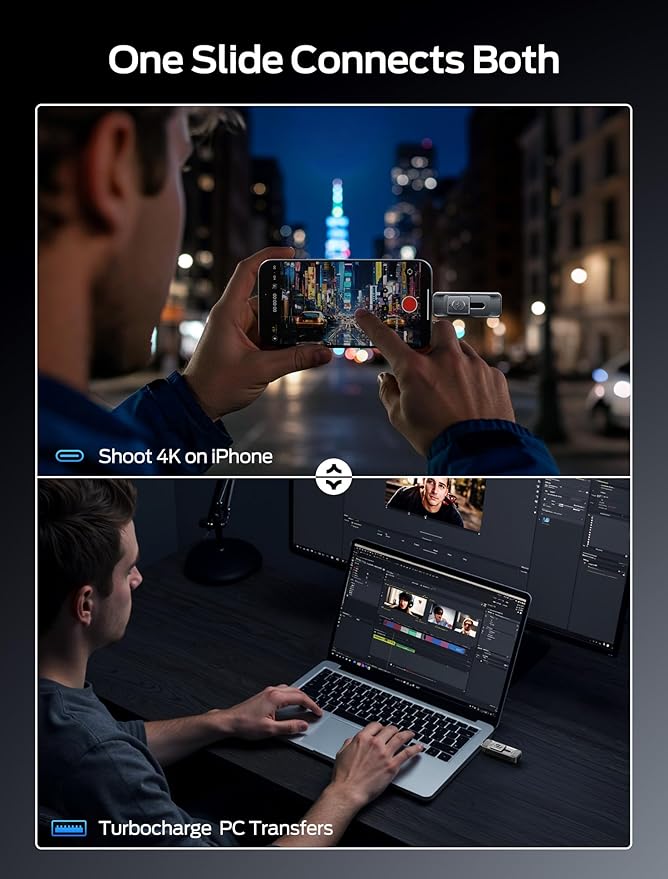 MOVE SPEED 2TB Solid State Drives with Dual Ports & Push-Pull Design 560MB/s Read Speed, Type C + USB 3.2 Drive Portable ssd for iPhone 15/16/Android/Mac