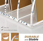 SANRUI Acrylic Desk File Organizer, 4 Vertical Compartments Clear Magazine File Holder Workspace Sorters, Folder Rack for Office Accessories Organization Storage