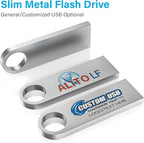 ABLAZE 4GB Flash Drive 20 Pack, Metal USB 2.0 Thumb Drives with Keychains USB Sticks Pendrives (Sliver)