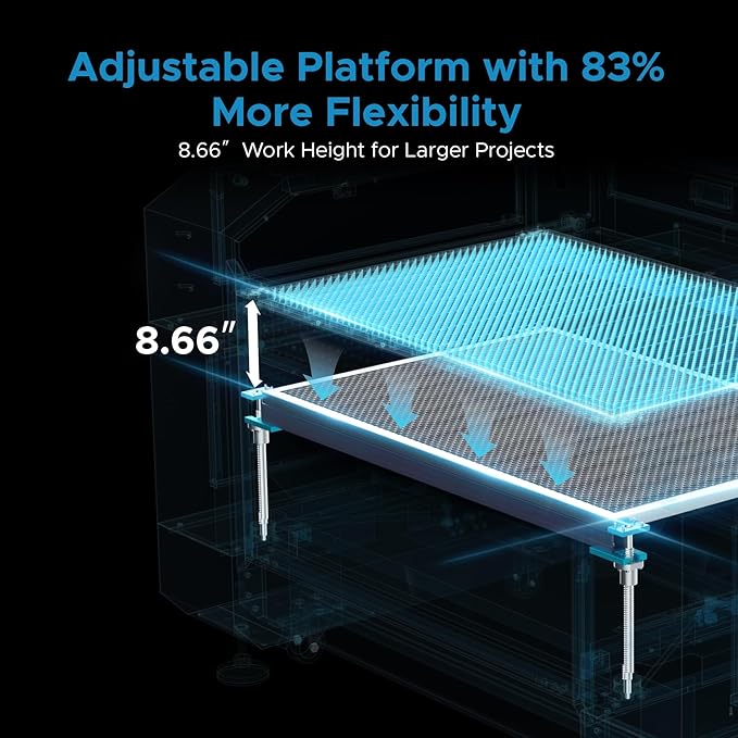 OMTech Pronto 90W CO2 Laser Engraver & Cutter with LightBurn – 35"x24" Workspace, 1000mm/s Speed, Autofocus, Air Assist, 2-Way Pass, for Wood, Acrylic & More