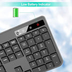 Wireless Keyboard and Mouse Combo,EarlyLit 2.4G Full-Sized Ergonomic,Cordless USB Mouse and Keyboard,12 Shortcut Keys and Quiet Click for Computer/Laptop/Windows/Mac