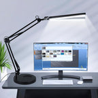 2-in-1 LED Desk Lamp, 24W Brightestwith Table Lamp with Clamp, Desk Light with Flexible Swing Arm,3 Color Modes Stepless Dimmable Double Head Architect Desk Lamps for Home Office Workbench Reading