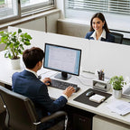 4PCS Desk Divider Office Partitions 23.6''x15.8'' Freestanding Desk Privacy Panel Protective Acrylic Partitions with Clips for Office School Call Center-Noise and Visual Guard