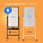 Rolling Dry Erase Board 24 x 48 - Large Portable Magnetic Whiteboard with Stand - Double Sided Easel Style Whiteboard with Wheels - Mobile Standing White Board for Office, Classroom & Home